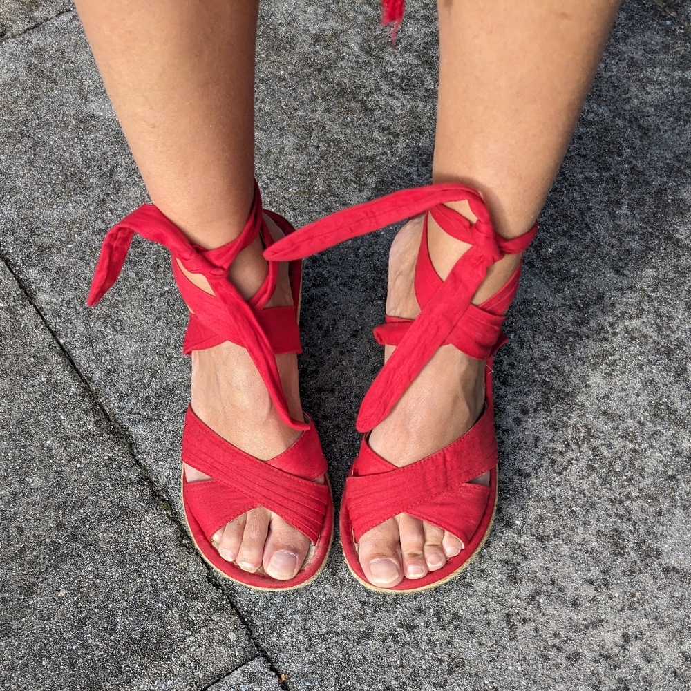 Volatile Wrap-around Espadrille Wedges